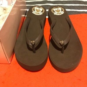 Juicy Couture Brown Flip Flops